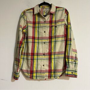 Toad&Co Bodie Dos Plaid Flannel Button Down Long Sleeve Shirt Small Holiday Fall